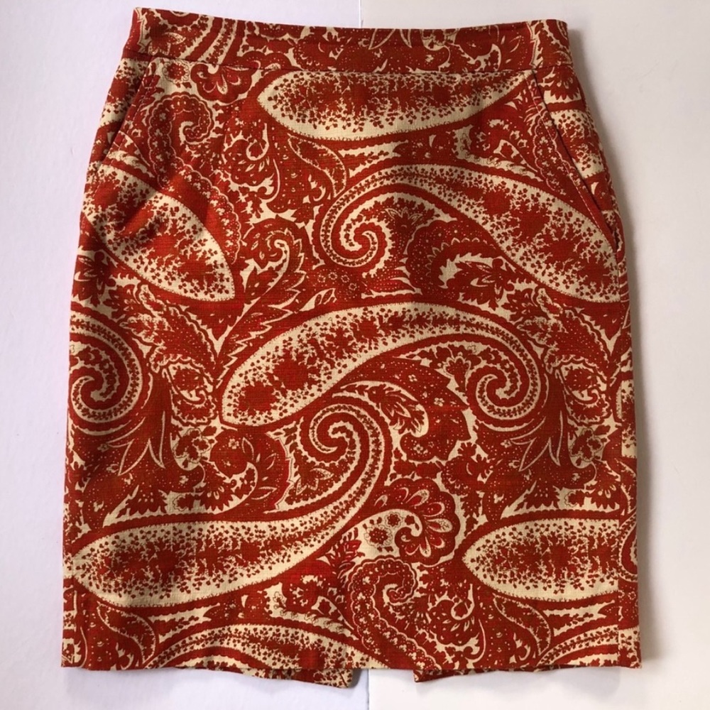 J crew paisley pencil skirt